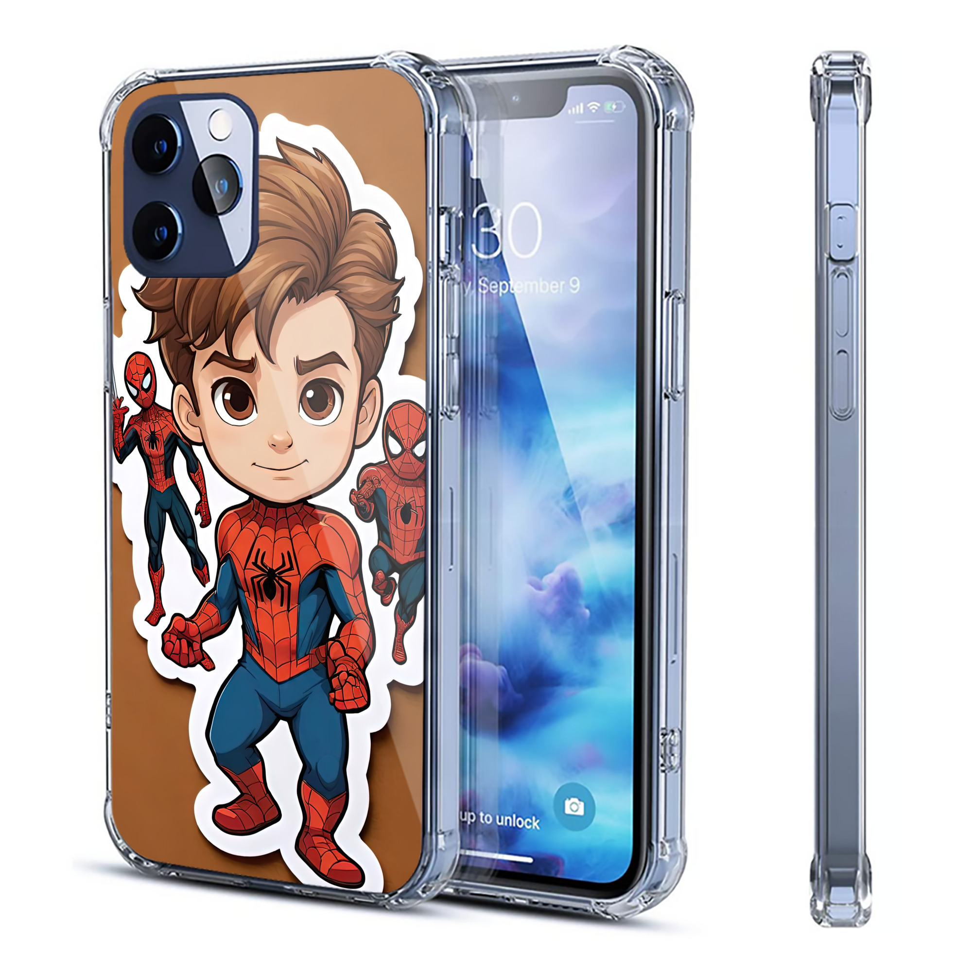 （画像用） Spider Man スパイダーマン 【iPhone 12シリーズ対応】透明スマホケース（クリアソフトケース）